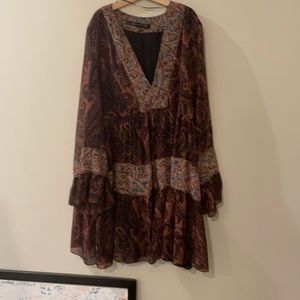 Zara dress. Size XS. Paisley dark red print.